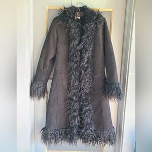100% Leather & Shearling Penny Lane Afghan Coat